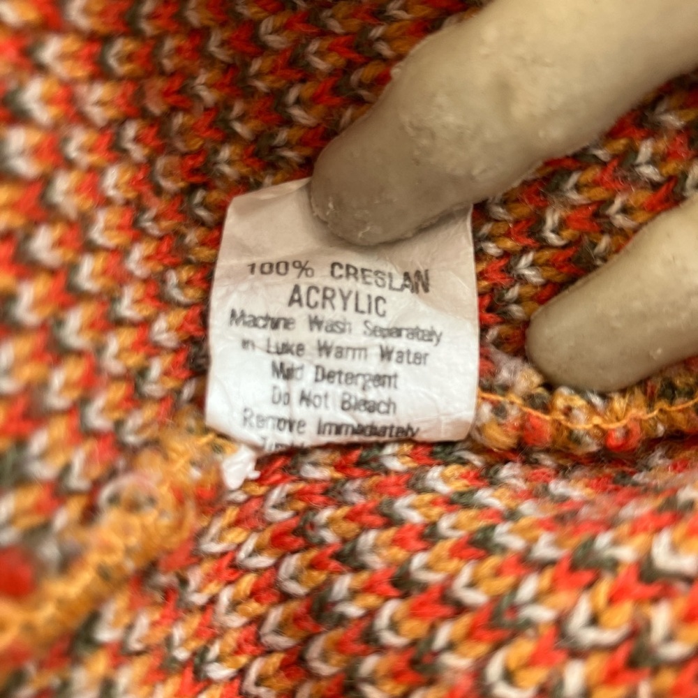 🧡 SOLD 💛 Vintage 80s Abstract Mock Neck Sweater by La Vista ~ Size S - Picture 7 of 7